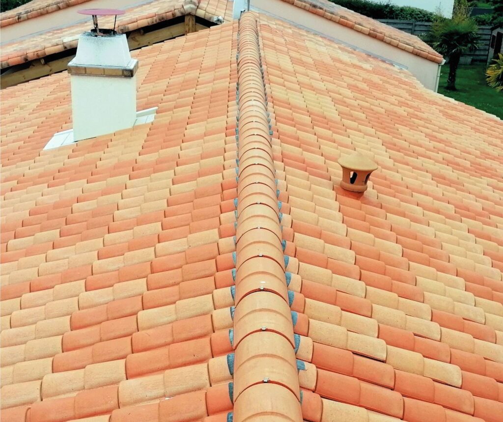 Spécialistes Omena réalisant un nettoyage de toiture à Toulouse avec expertise et soin.